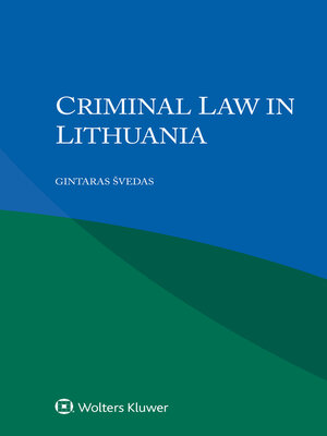 cover image of Criminal Law in Lithuania